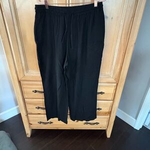 Charlie Paige Black Wide Leg Women’s Large Drawstring Lounge Resort Pants NWT